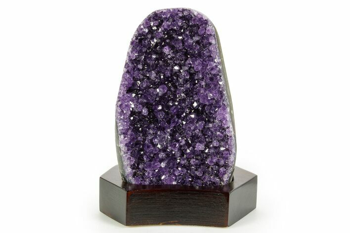 Deep Purple Amethyst Geode With Wood Base - Uruguay #371642